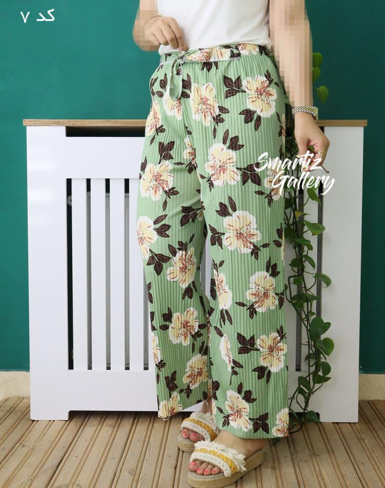 شلوار راحتی پلیسه طرحدار (ایراد دار)