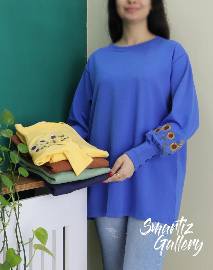 بلوز آستین دکمه آفتابگردون