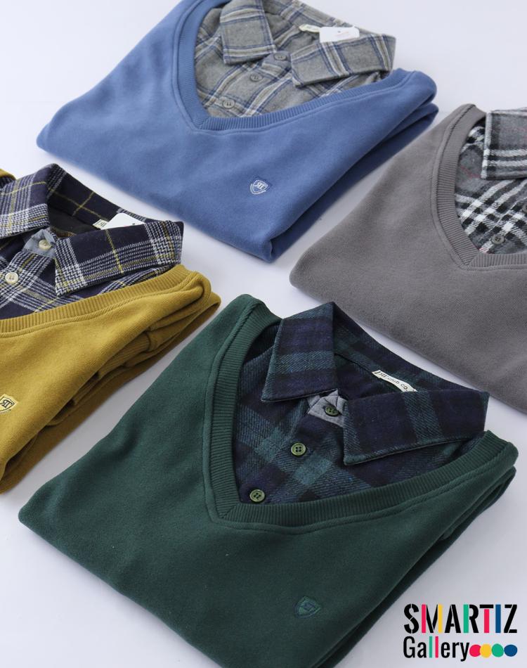 پلیور یقه پیراهنی