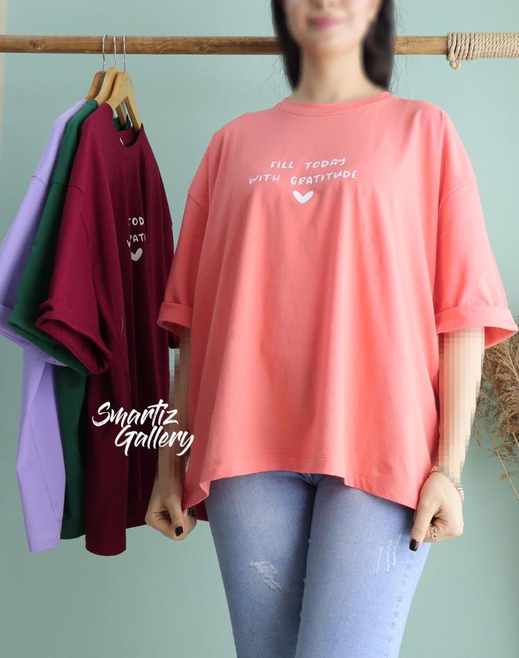 تیشرت باکسی قلب لاتین