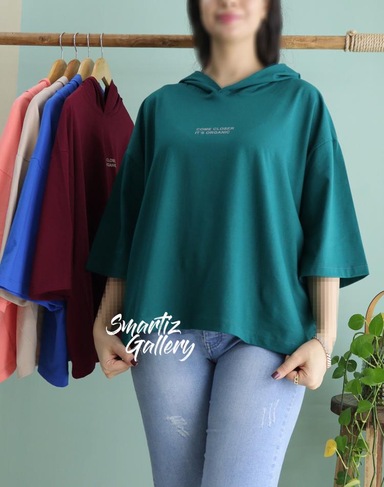 تیشرت باکسی کلاهدار