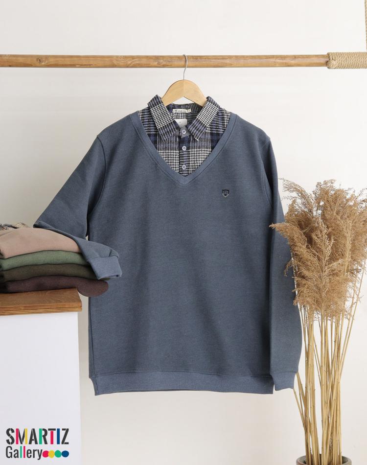 پلیور یقه پیراهنی