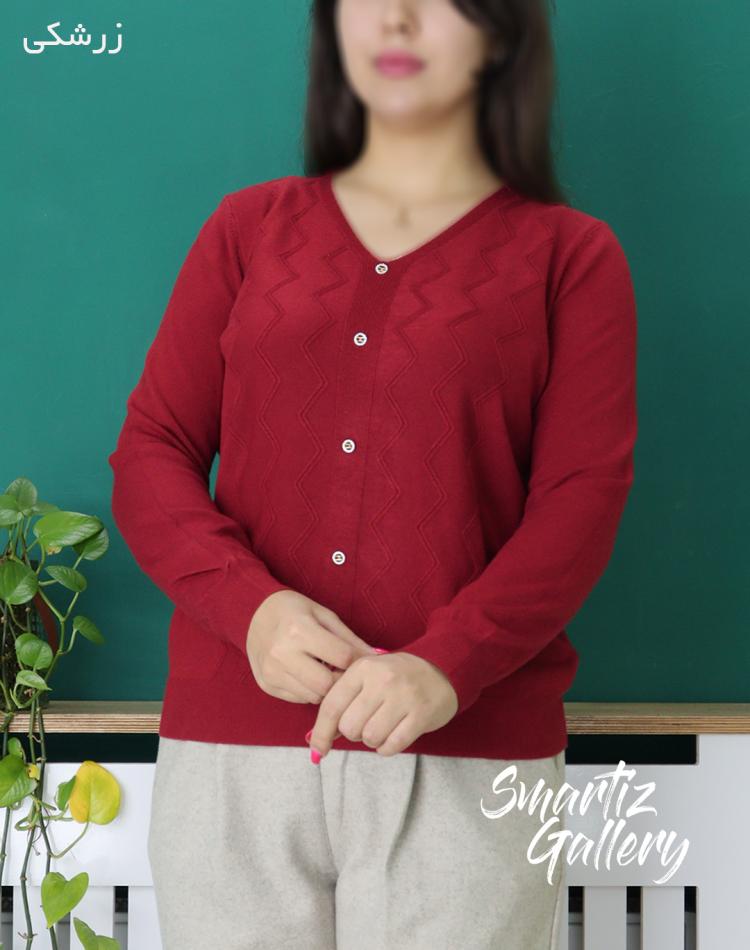 بلوز بافت دکمه نما (ایراددار)