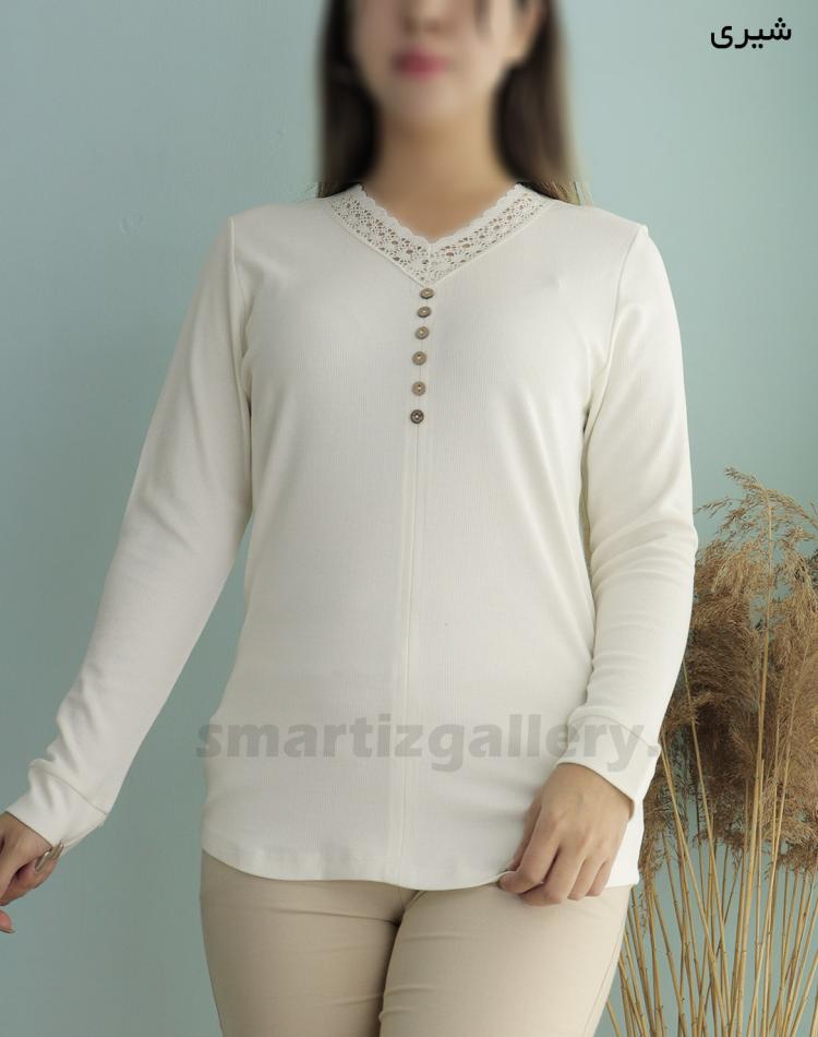 بلوز یقه هفت گیپوردار (ایراددار)