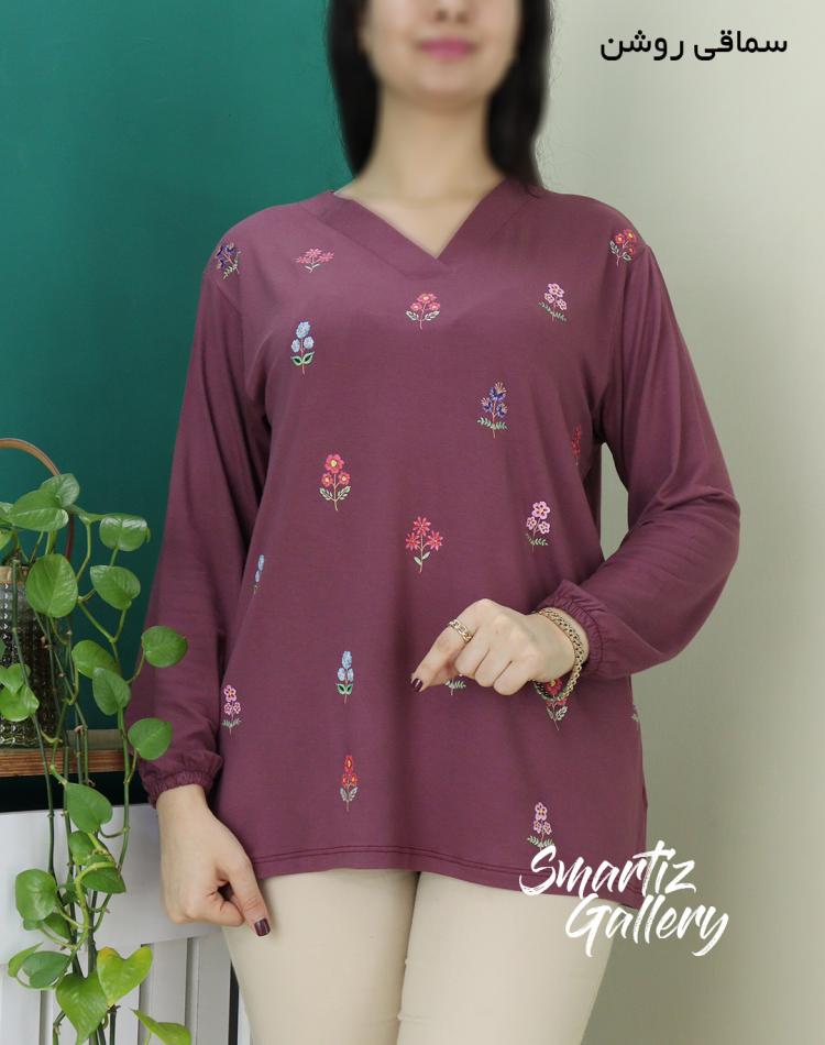 بلوز یقه هفت نیلوفر (ایراددار)