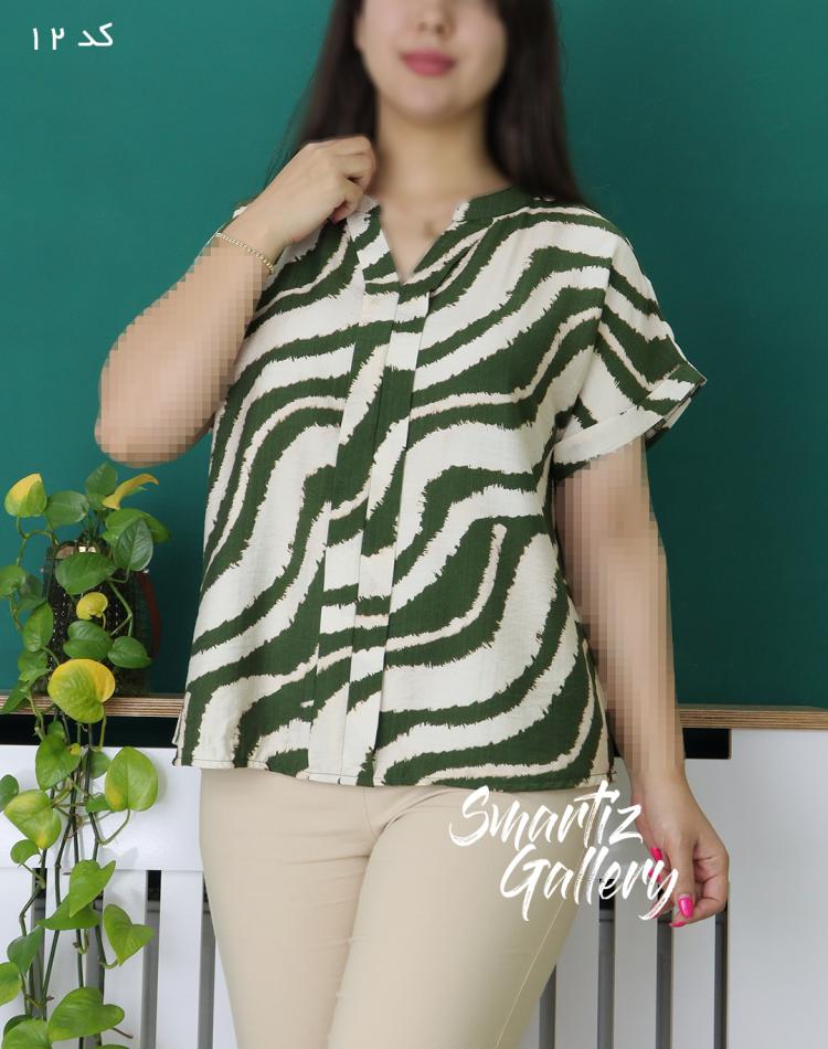 شومیز  آستین کوتاه ثمر (ایراددار)