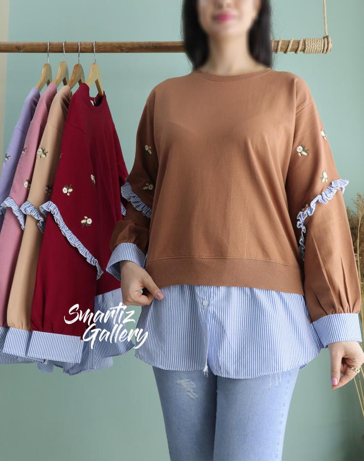 بلوز خرجکار راه راه