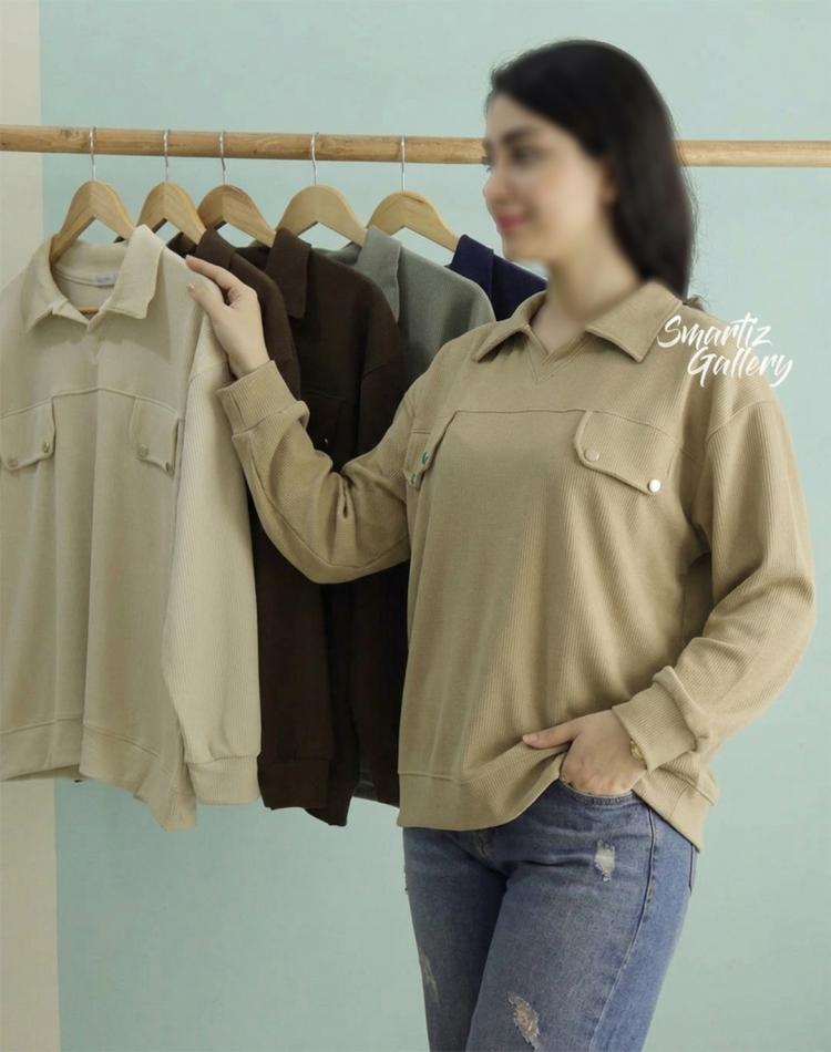 بلوز دوجیب یقه مردونه