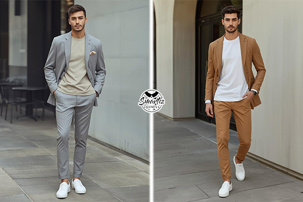 ست کردن تیشرت با کت مردانه اسپرت تکرنگ