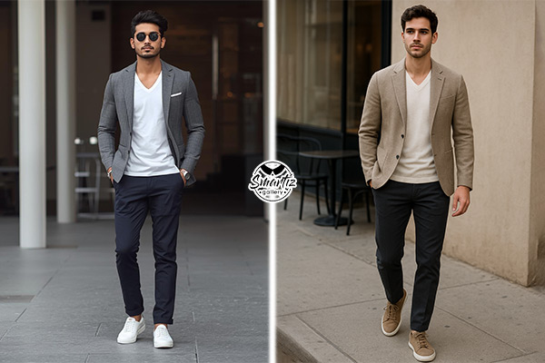 تیشرت یقه هفت زیر کت اسپرت مردانه