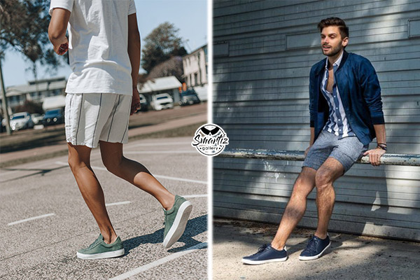 کفش های کالج با شلوارک کتان مردانه