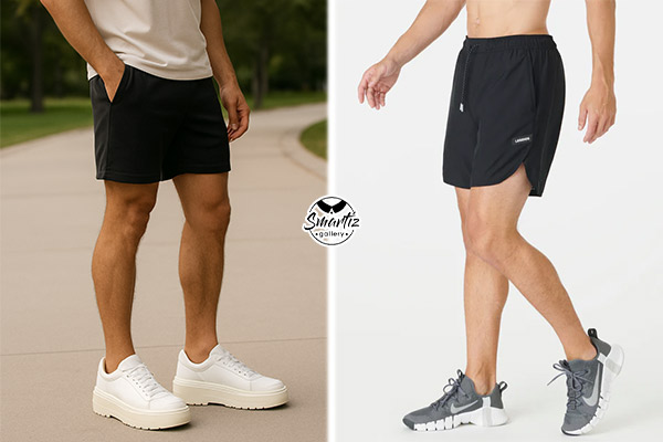 کفش کتونی لژدار با شلوارک مردانه ورزشی