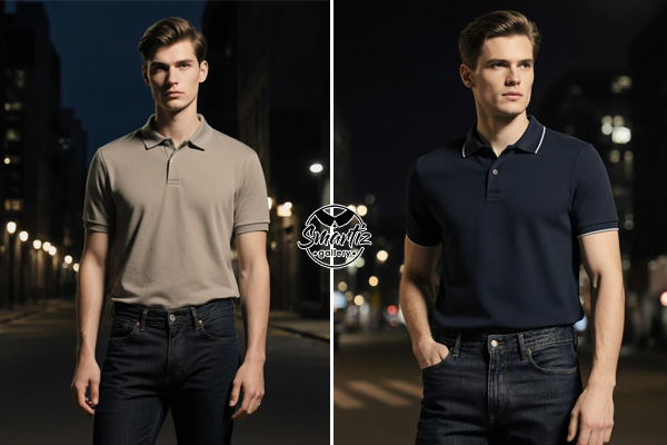 ترکیب شلوار جین تیره با تی شرت یقه دار برای استایل شهری و شبانه