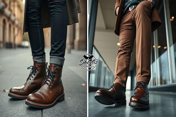 بوت سبک یا کفش چرمی ساده