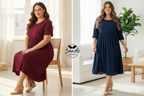 جنس پیراهن زنانه برای افراد کوتاهقد و چاق