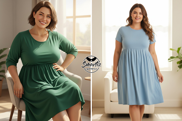 پیراهن با برش امپایر برای کشیده‌تر دیده شدن پاها