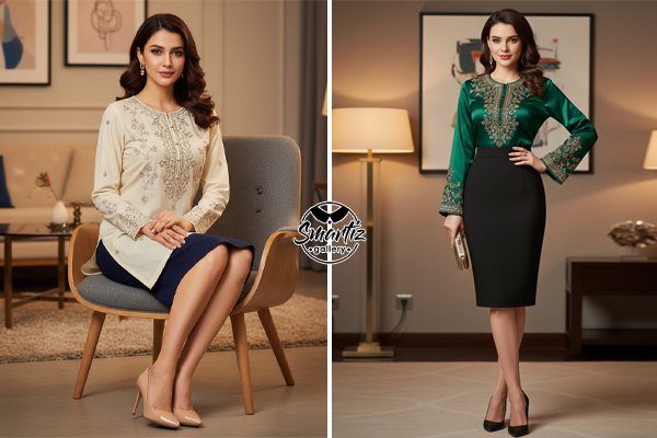 تونیکهای کارشده و دامن مدادی