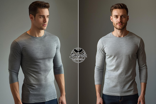 تیشرت با آستینهای فیت