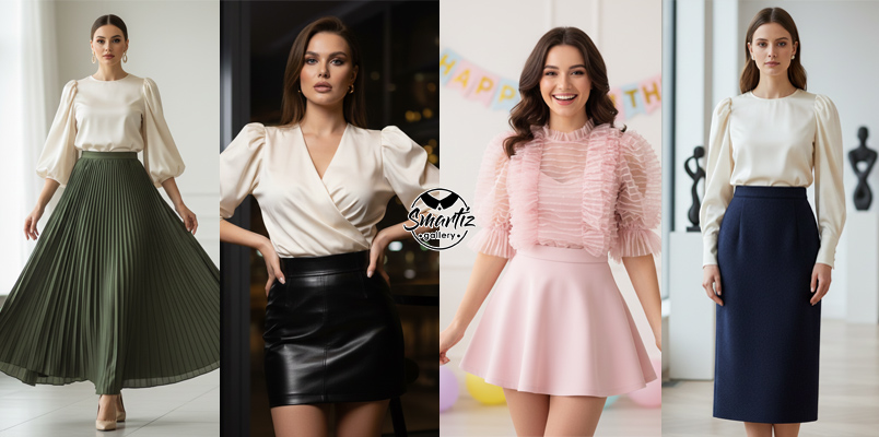 ترکیب شومیز آستین پفی با دامن