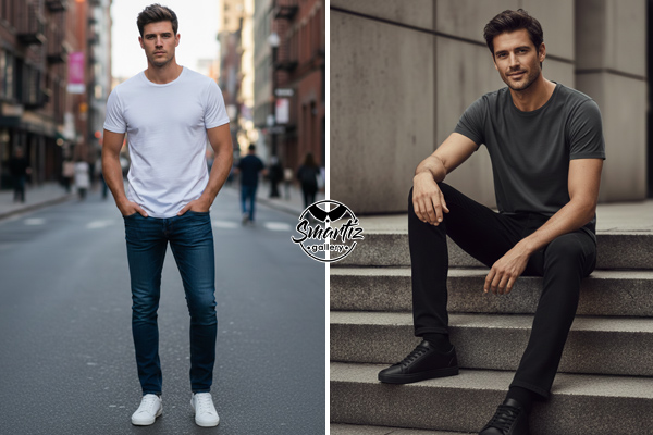 بهترین رنگ تیشرت برای شلوار جین آبی، مشکی و طوسی