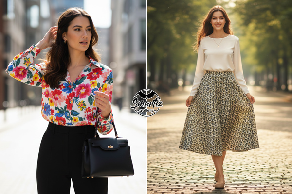 ست لباسهای طرحدار با آیتمهای ساده و تک رنگ