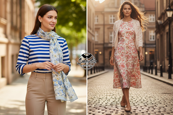 ترکیب رنگها در لباسهای طرحدار