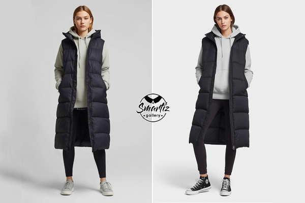 هودی زیر پافر بلند