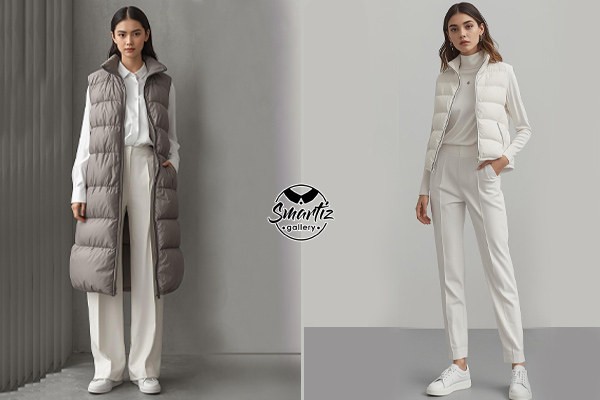 پوشیدن پافر با بلوز شلوار ست