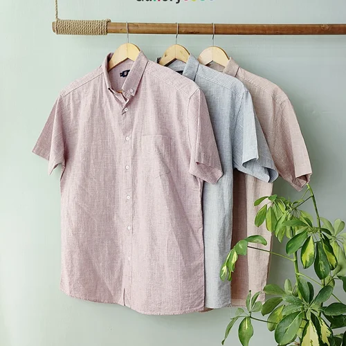 پیراهن آستین کوتاه ساده مردانه (کد 1023)
