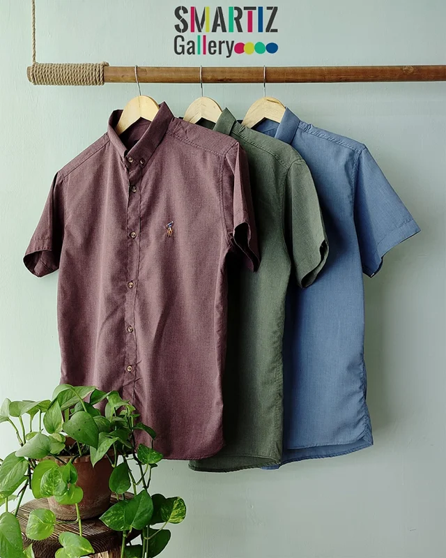 پیراهن آستین کوتاه ساده مردانه سریB (کد ۱114)